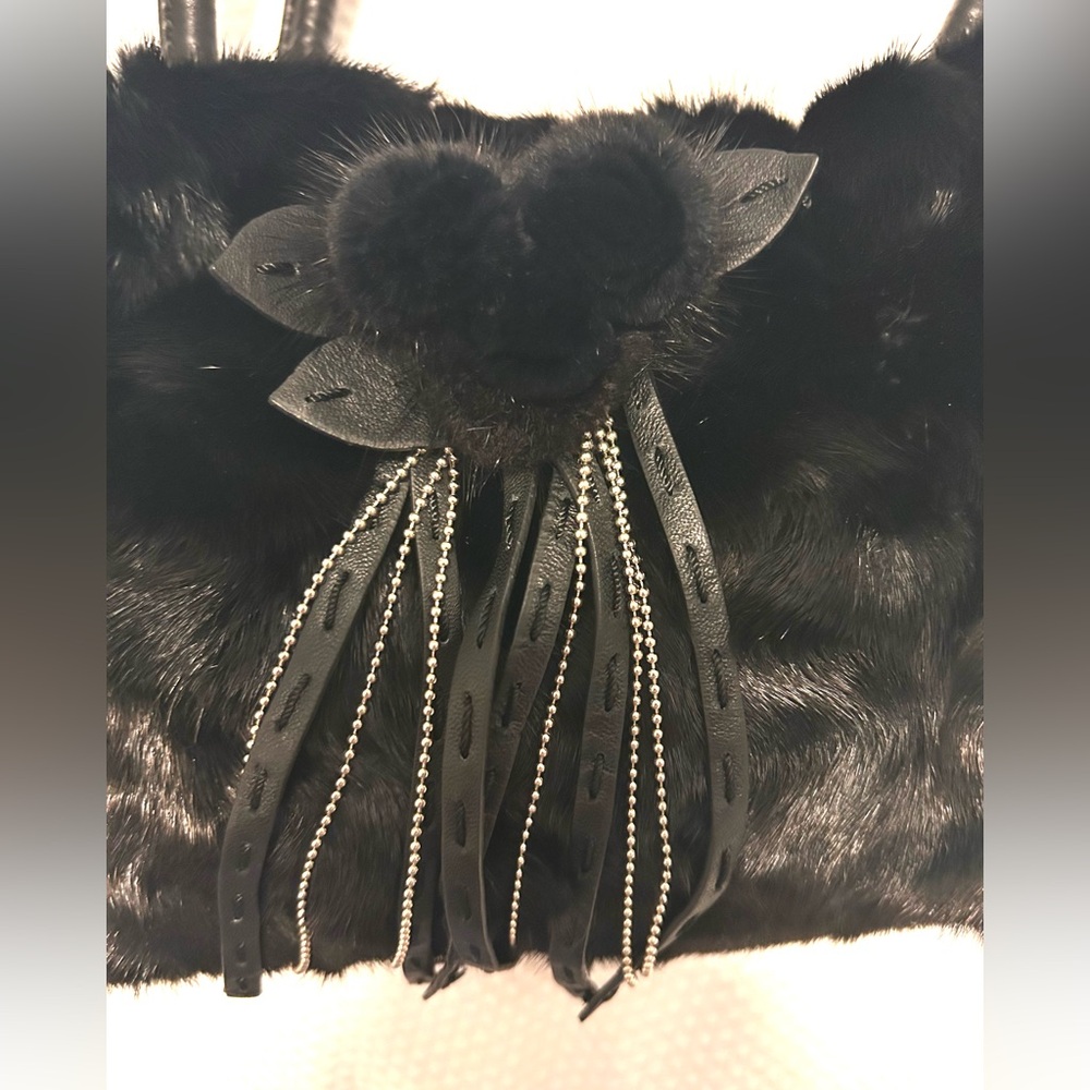 Elegant Black Zinman Fur Women's Bag - Picture 5 of 6